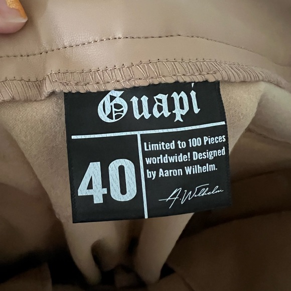 Guapi dead or alive faux leather pants neutral cargo size 40x30 - Picture 6 of 8